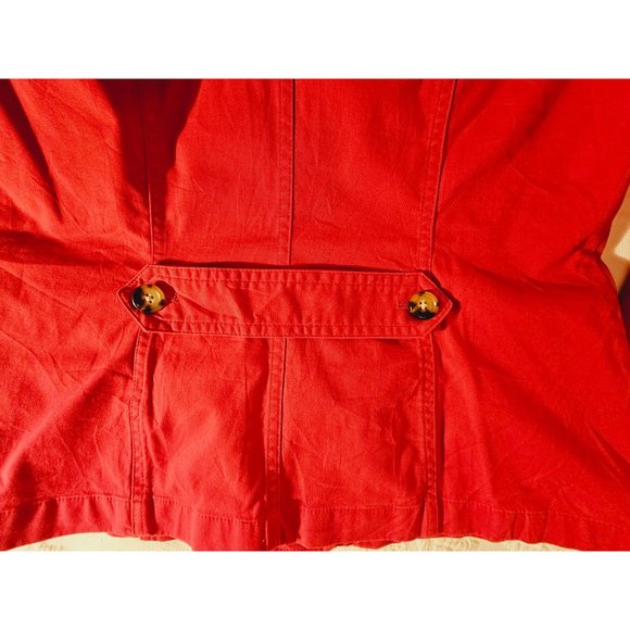 Talbots Cotton Coat size 8 Petite button closure Red - Picture 6 of 12